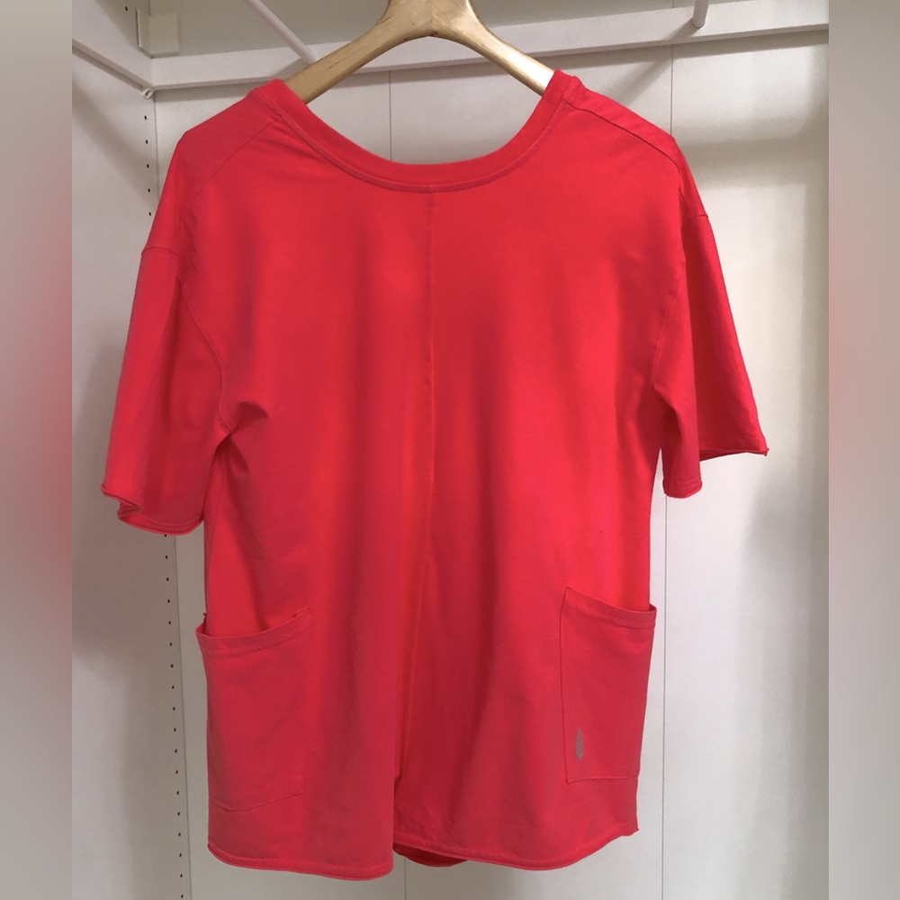 Free People Hot Shot Tee short Sleeve Romper with Front Pockets